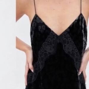 ZARA TRF LEOPARD ANIMAL PRINT VELVET MIDI SLIP DRESS SZ.S